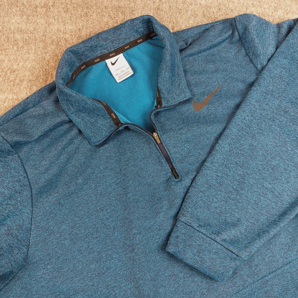 Nike Therma-Fit Quarter Zip Pullover Training Mens 3XL Heathered Blue Sweatshirt
